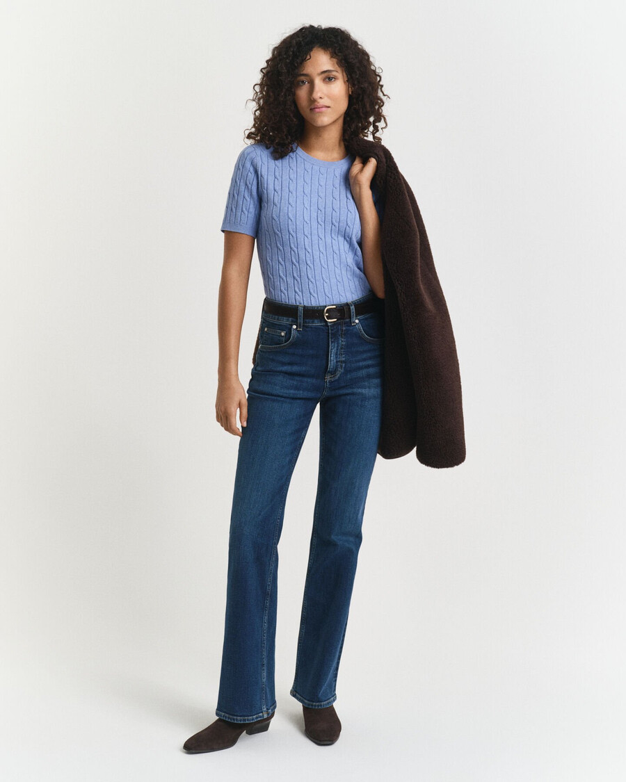 slim fit flared jeans - donkerblauw vintage