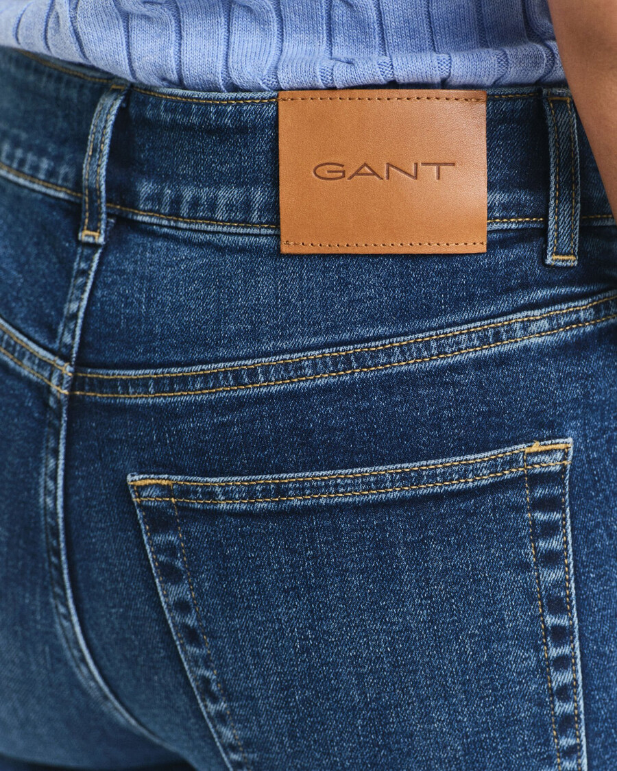 slim fit flared jeans - donkerblauw vintage