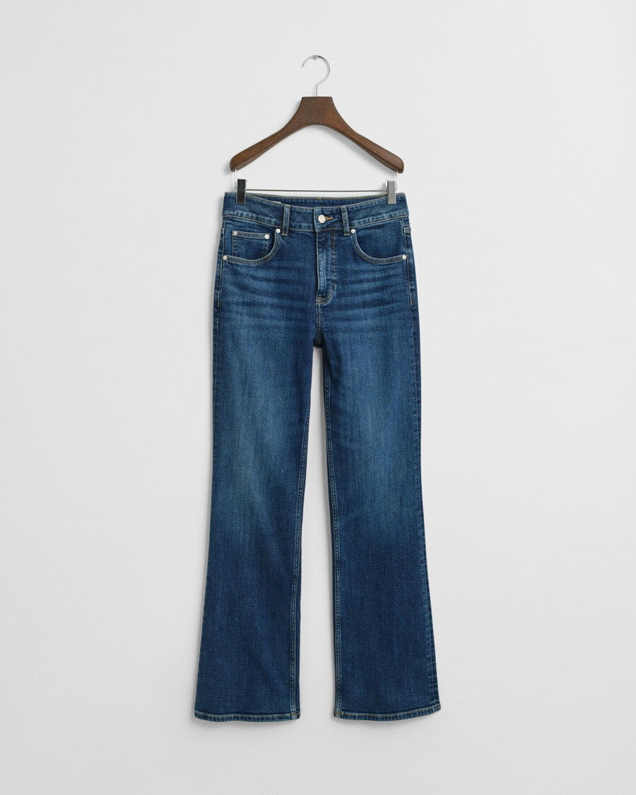 slim fit flared jeans - donkerblauw vintage