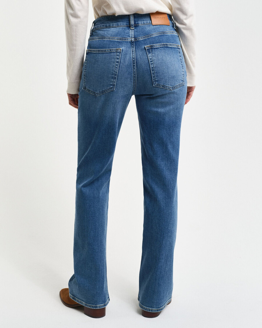 slim fit flared jeans - middenblauw archief