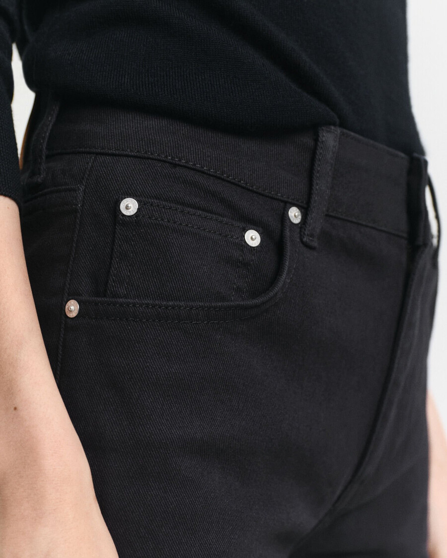 slim fit flared jeans in zwart - zwart