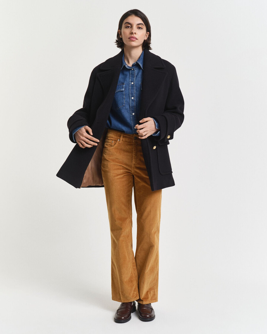 uitlopende corduroy jeans - whiskeybruin