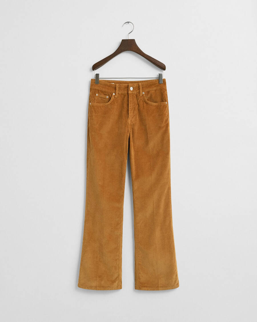 uitlopende corduroy jeans - whiskeybruin