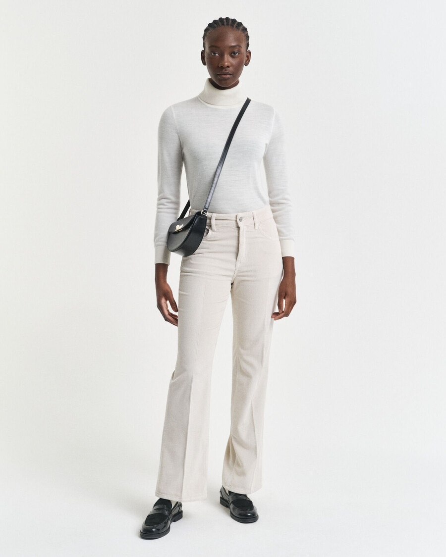 uitlopende corduroy jeans - putty