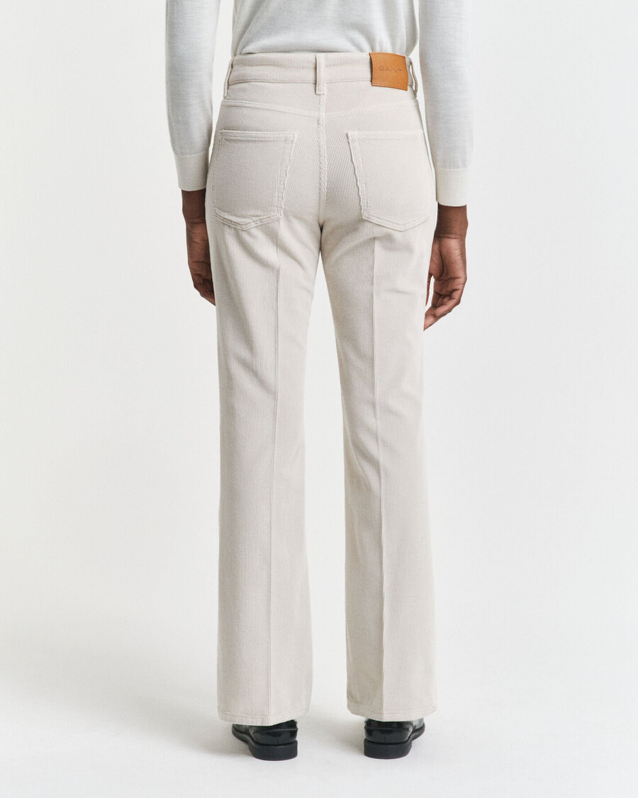 uitlopende corduroy jeans - putty