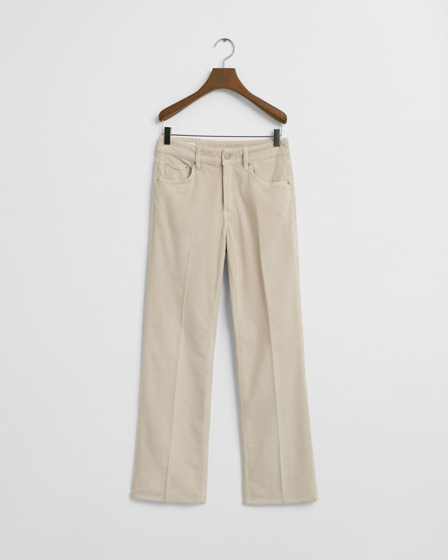uitlopende corduroy jeans - putty