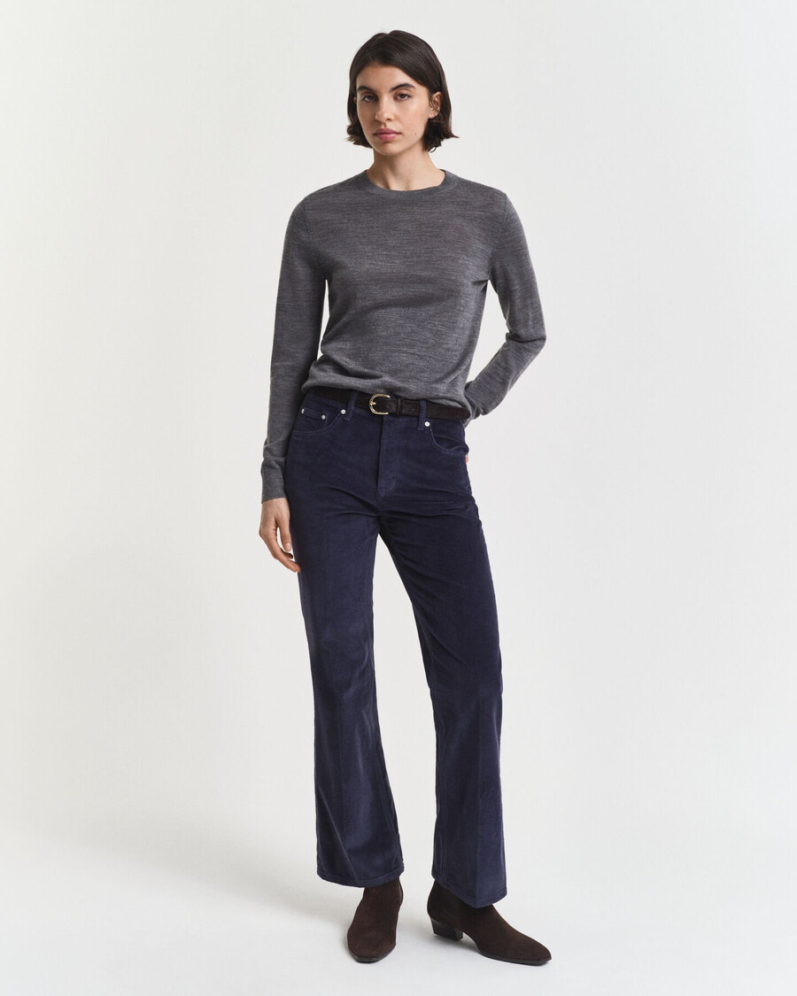 uitlopende corduroy jeans - avondblauw