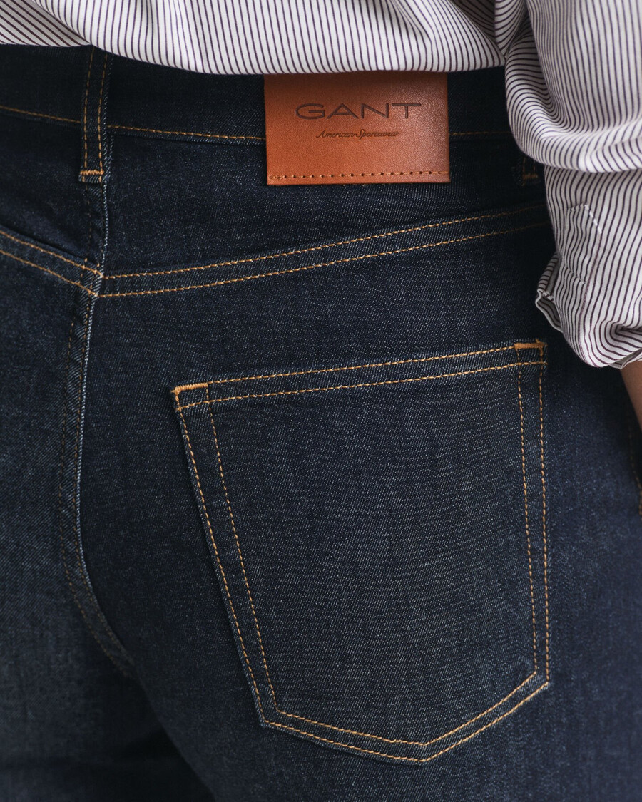 wijde flared jeans - donkerblauw