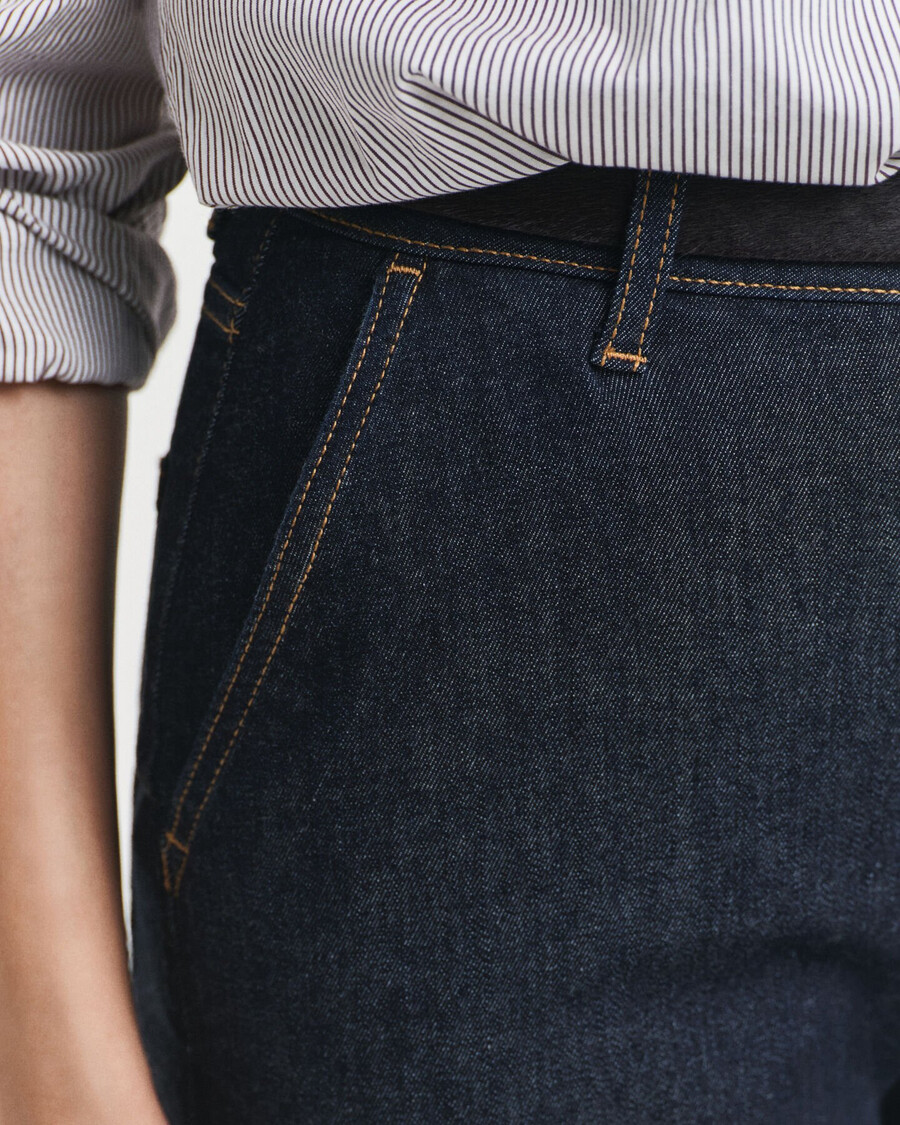 wijde flared jeans - donkerblauw