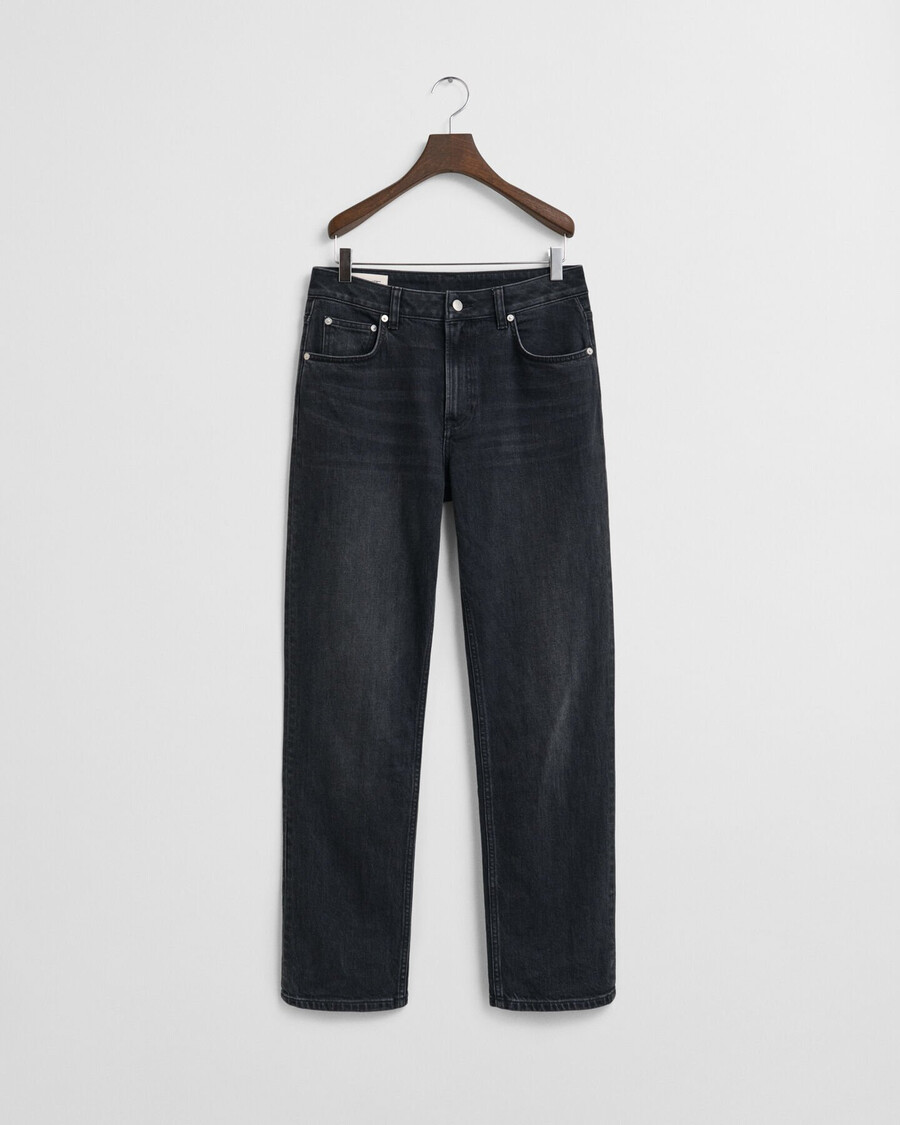 rechte stretchjeans - zwart ingedragen