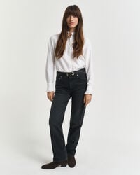 rechte stretchjeans - zwart ingedragen
