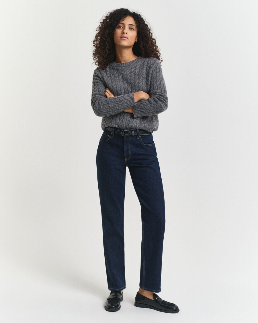rechte stretchjeans - donkerblauw