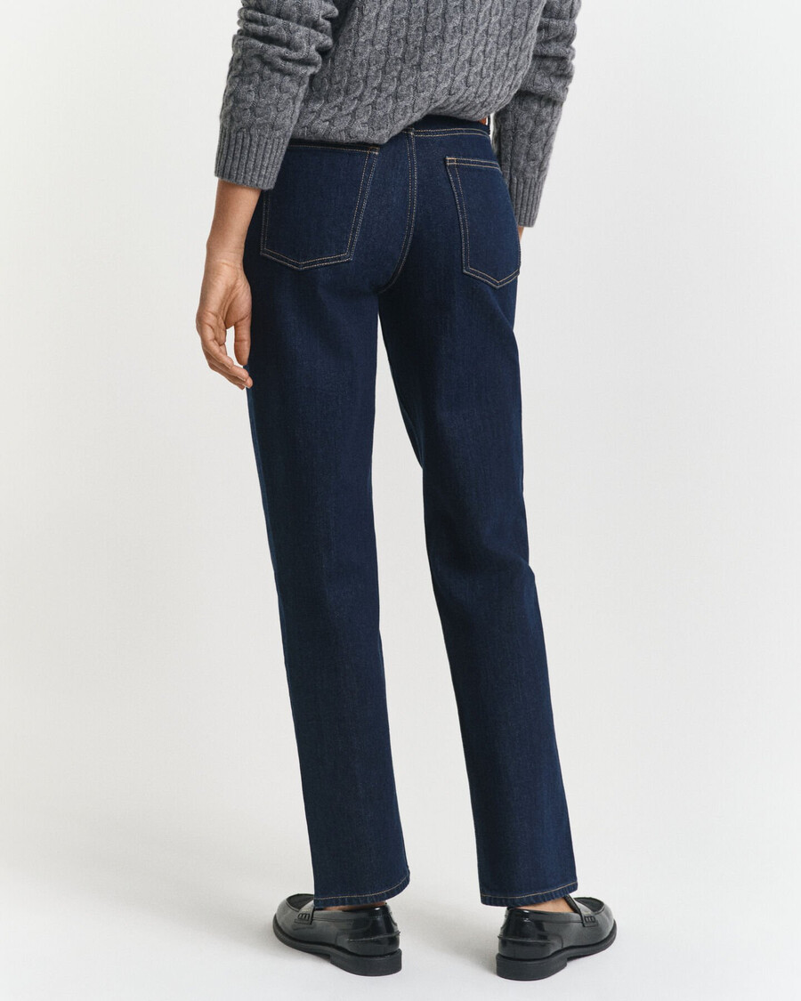 rechte stretchjeans - donkerblauw