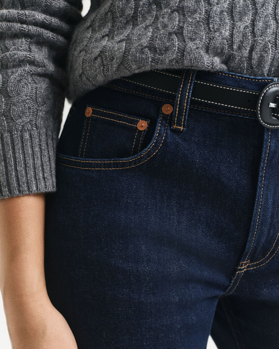 rechte stretchjeans - donkerblauw