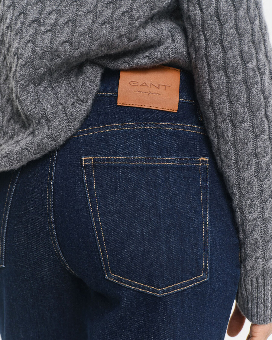 rechte stretchjeans - donkerblauw