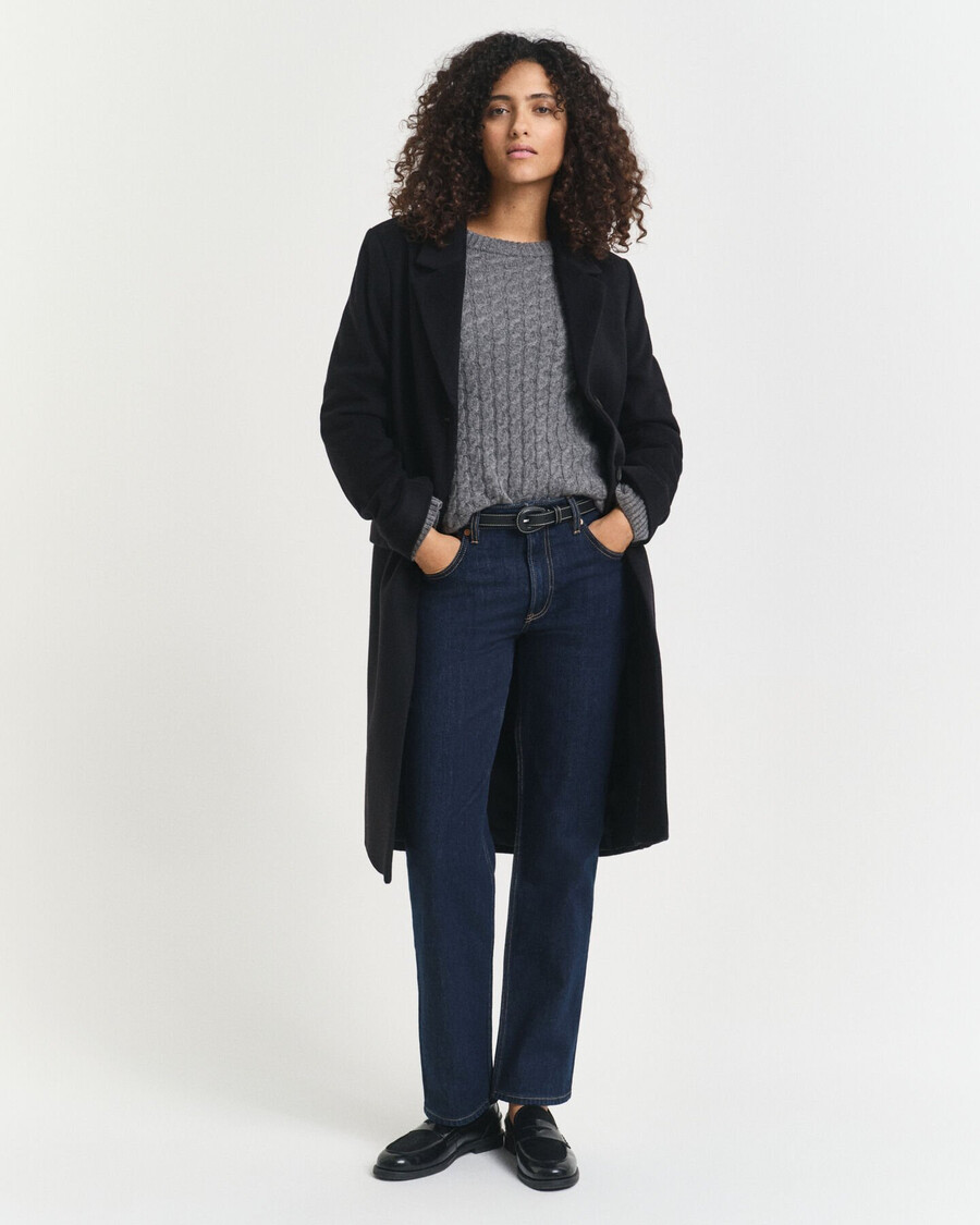 rechte stretchjeans - donkerblauw