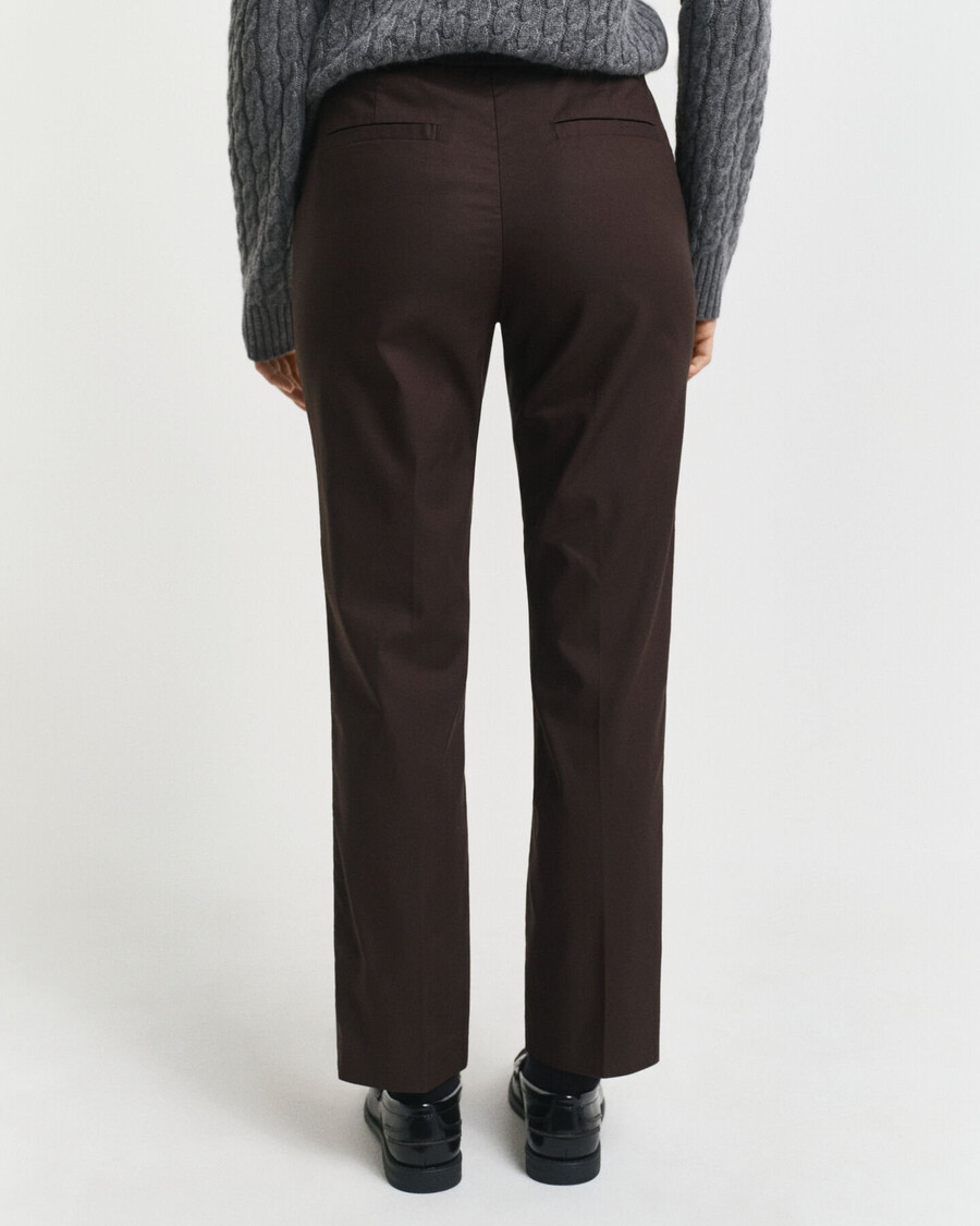 slim fit broek - donkerbruin
