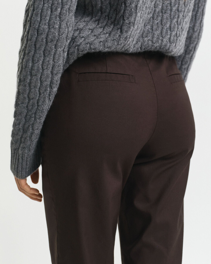 slim fit broek - donkerbruin