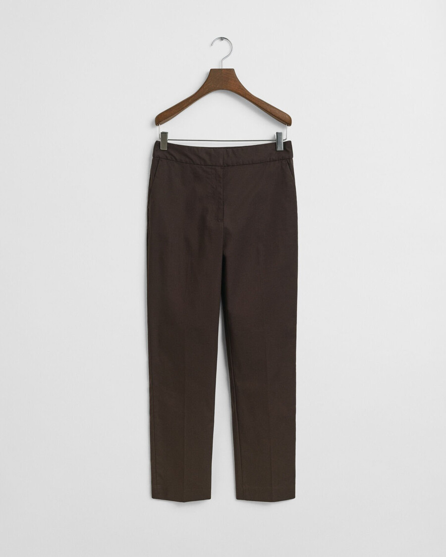 slim fit broek - donkerbruin
