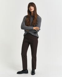 slim fit broek - donkerbruin