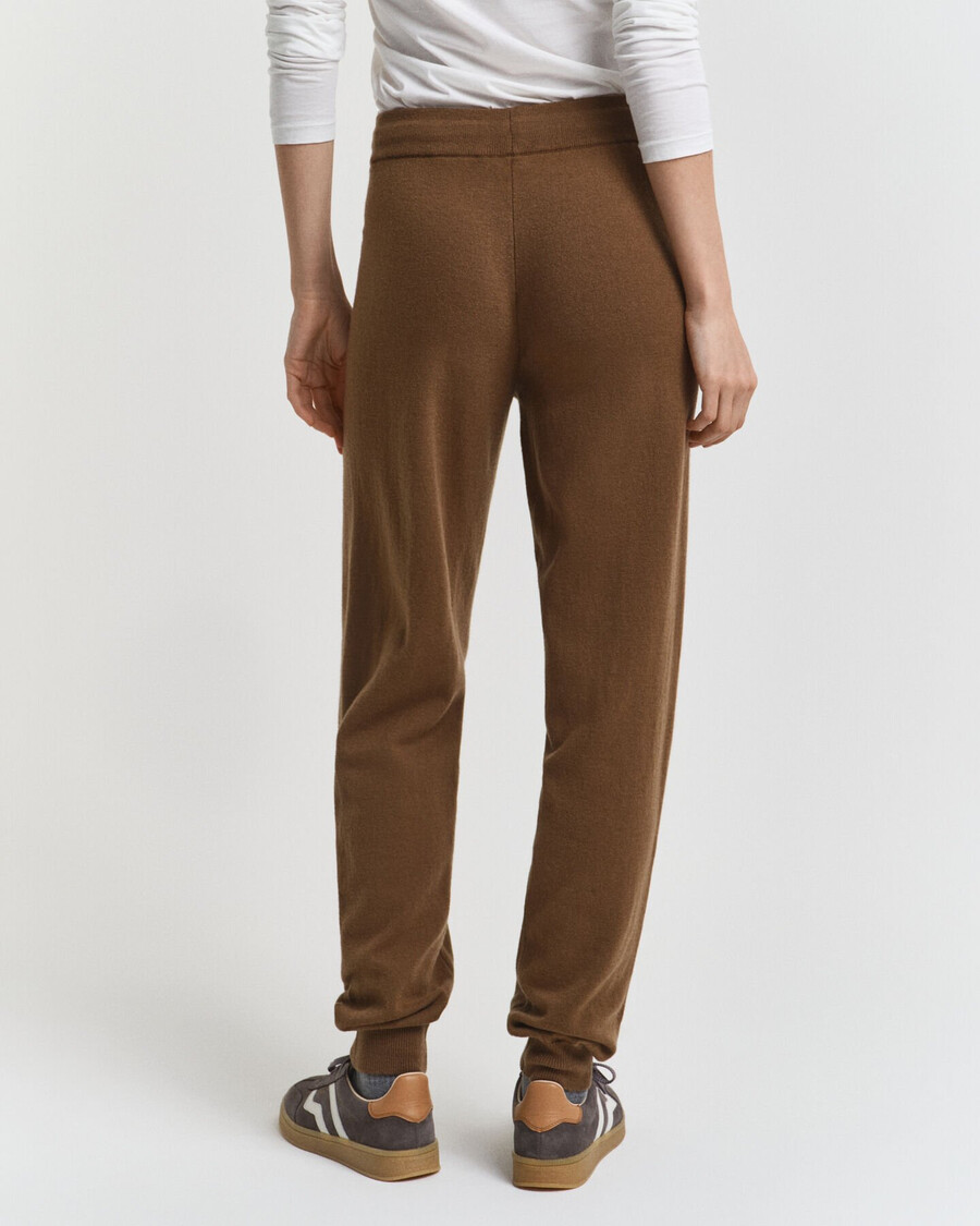 gebreide broek van superfijne lamswol - warm kaki