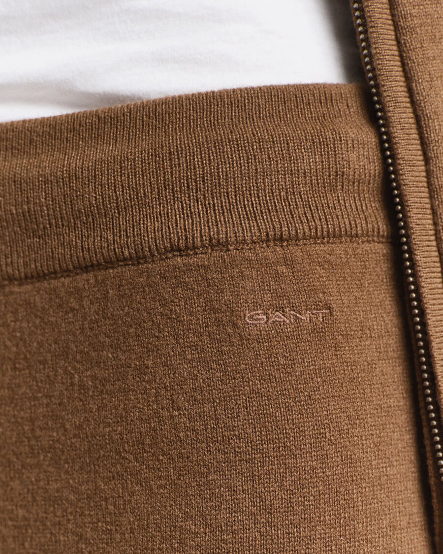 gebreide broek van superfijne lamswol - warm kaki