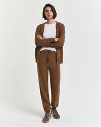gebreide broek van superfijne lamswol - warm kaki
