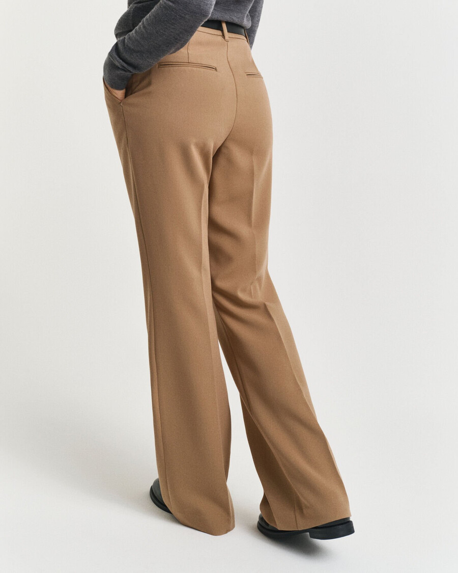 slim fit flared broek - warm kaki