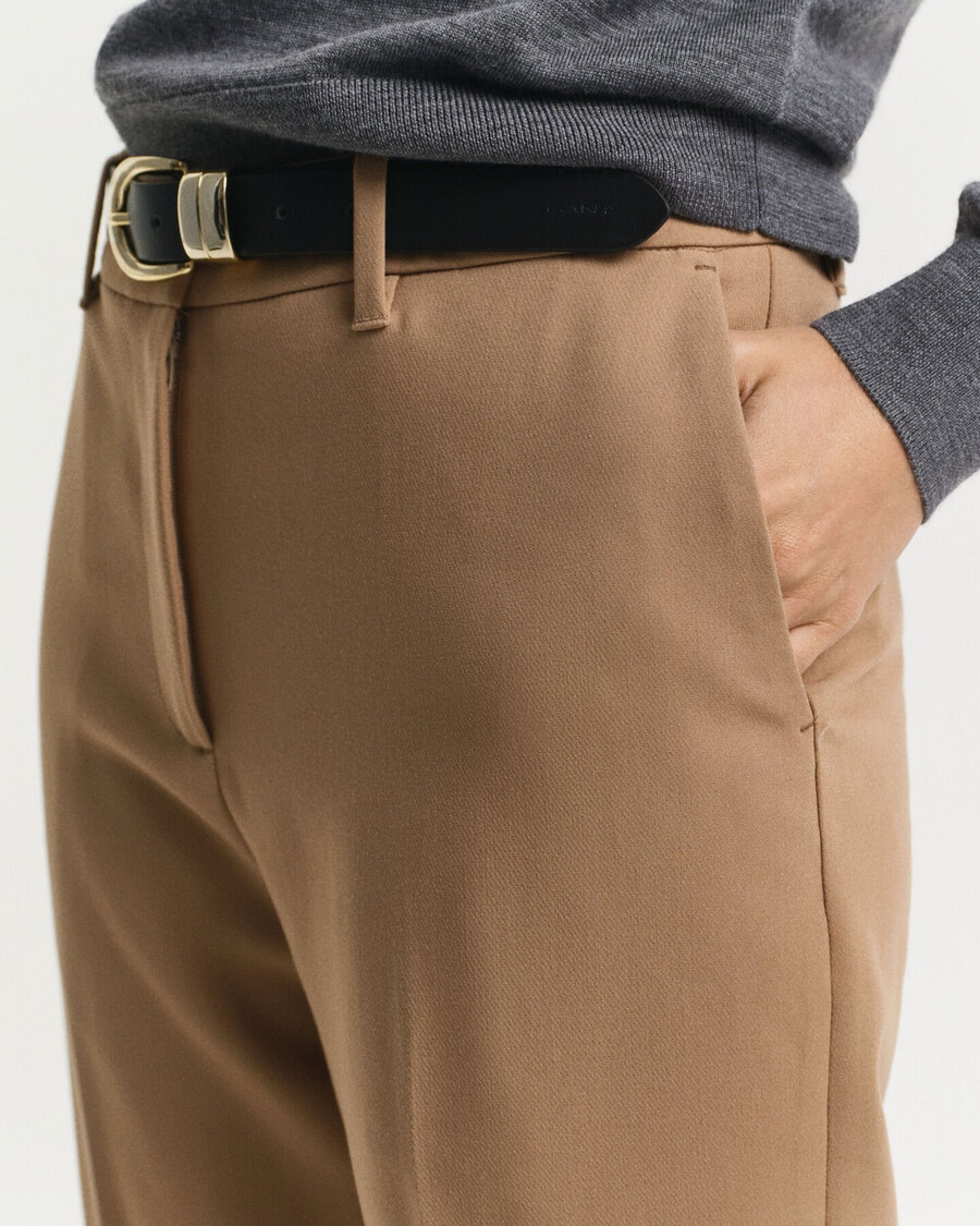 slim fit flared broek - warm kaki