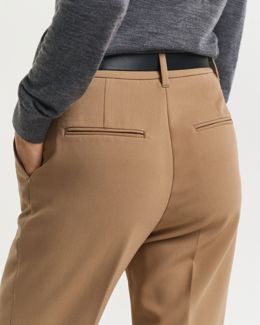 slim fit flared broek - warm kaki