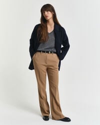 slim fit flared broek - warm kaki
