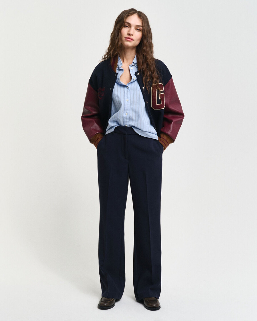 slim fit flared broek - avondblauw