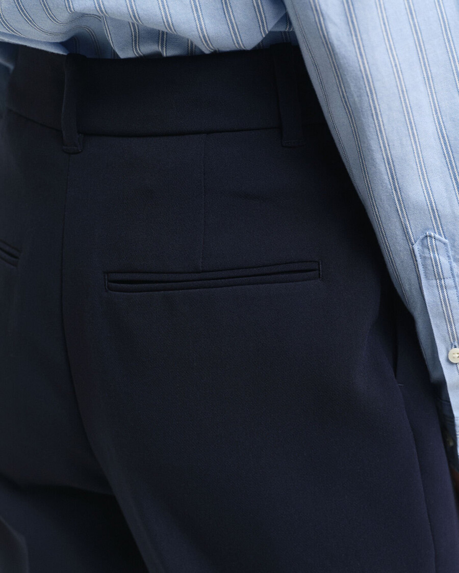 slim fit flared broek - avondblauw