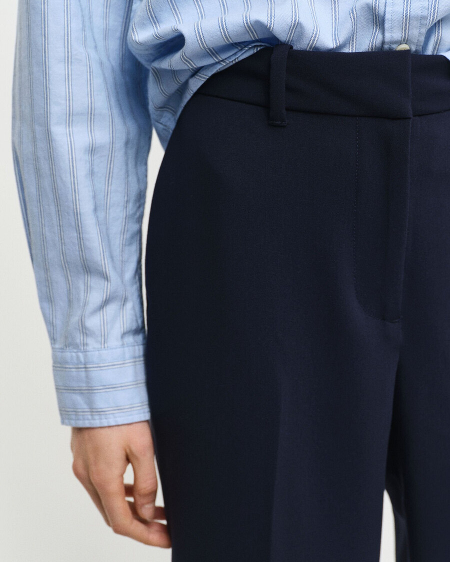 slim fit flared broek - avondblauw