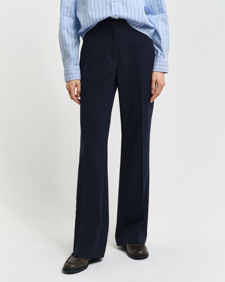 slim fit flared broek - avondblauw