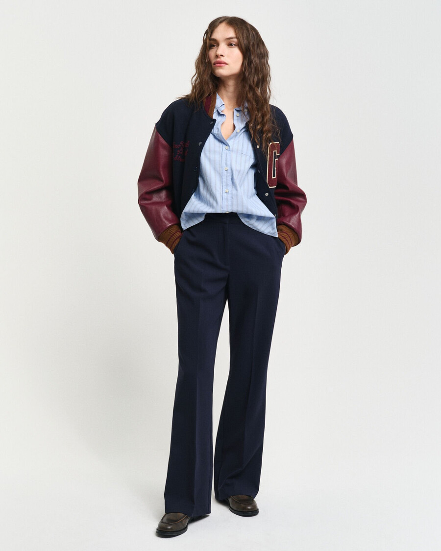 slim fit flared broek - avondblauw