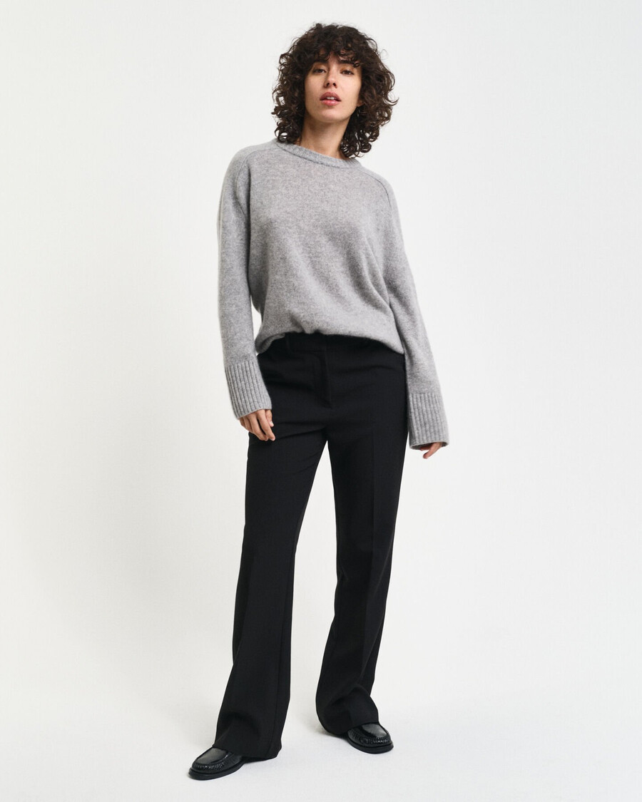 slim fit flared broek - zwart