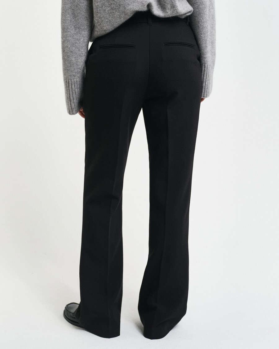 slim fit flared broek - zwart