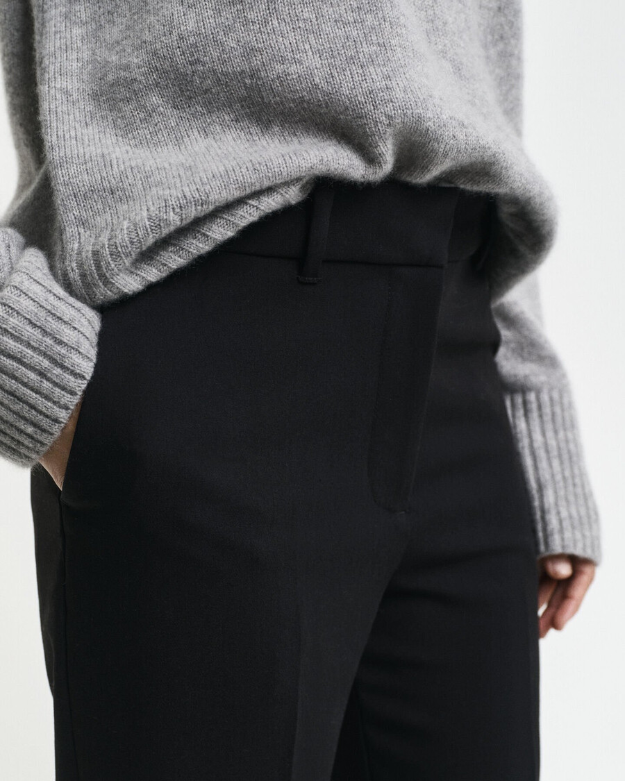 slim fit flared broek - zwart