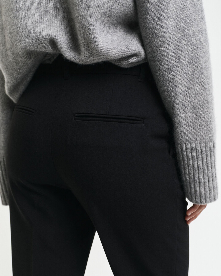 slim fit flared broek - zwart