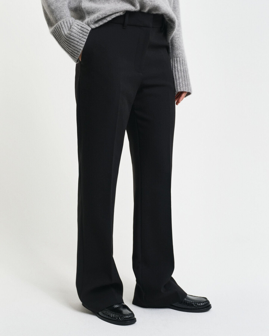 slim fit flared broek - zwart