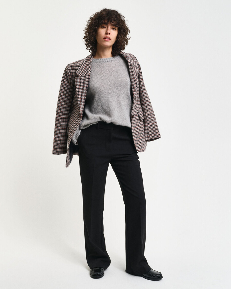 slim fit flared broek - zwart