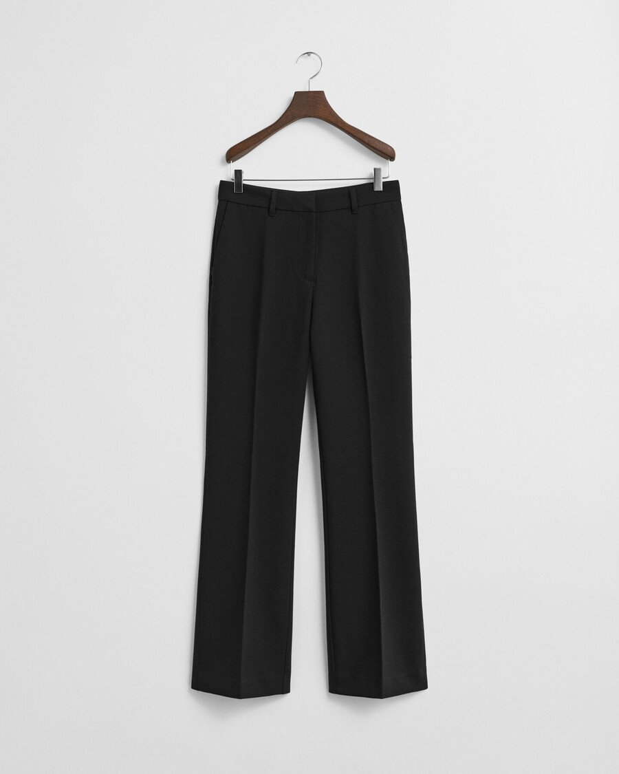slim fit flared broek - zwart