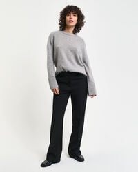 slim fit flared broek - zwart