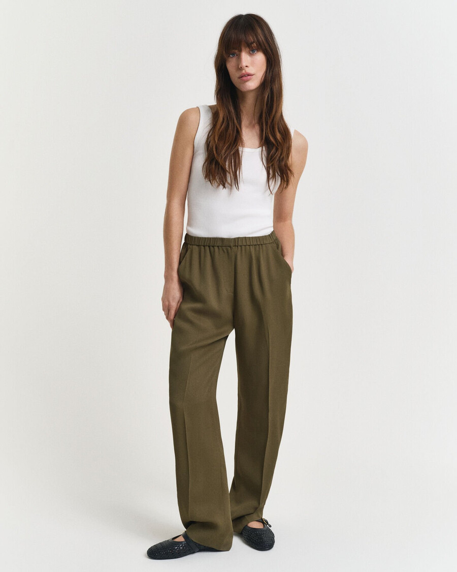 fluid pants - mosgroen