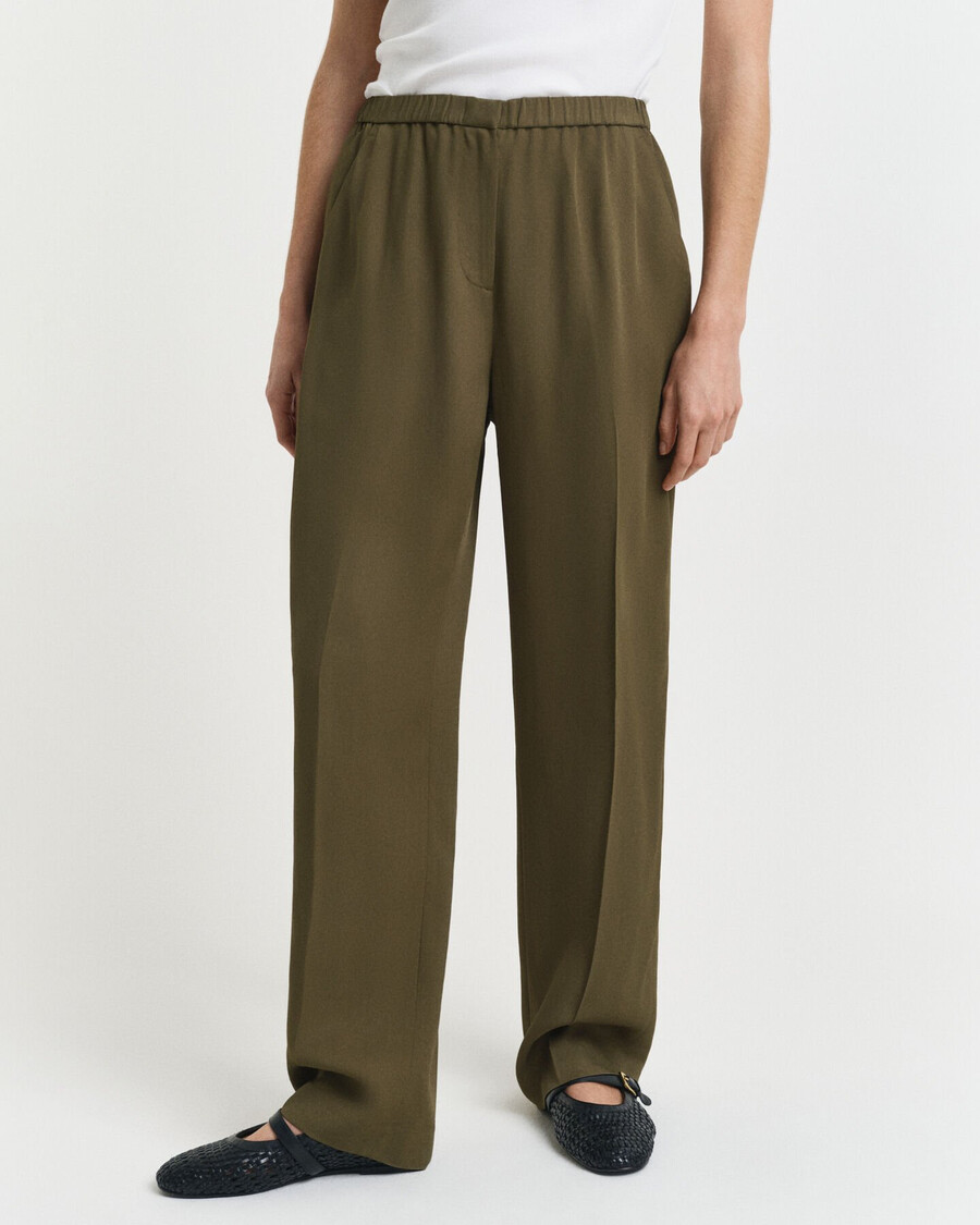 fluid pants - mosgroen