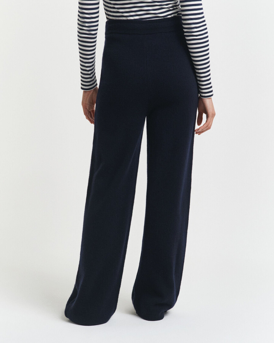 gebreide wollen broek - avondblauw