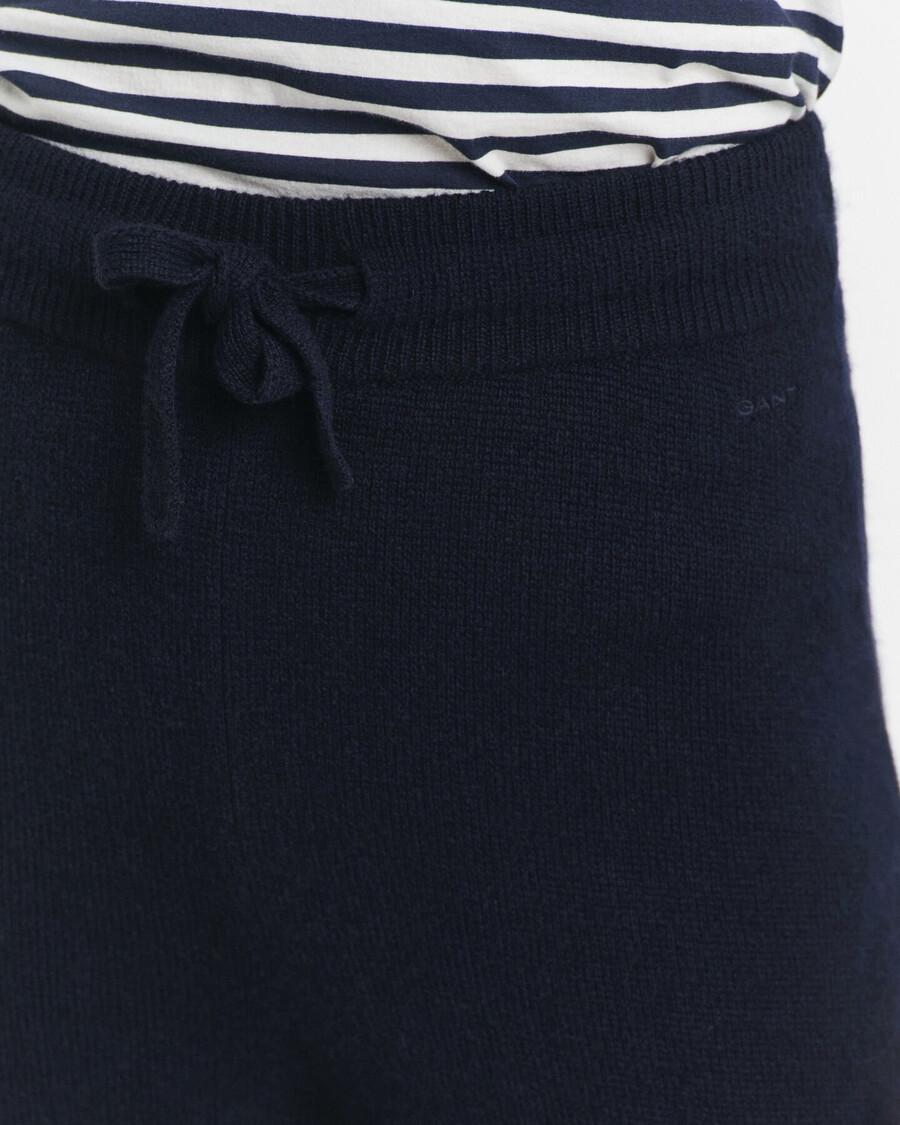 gebreide wollen broek - avondblauw