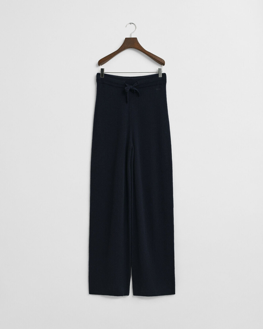 gebreide wollen broek - avondblauw