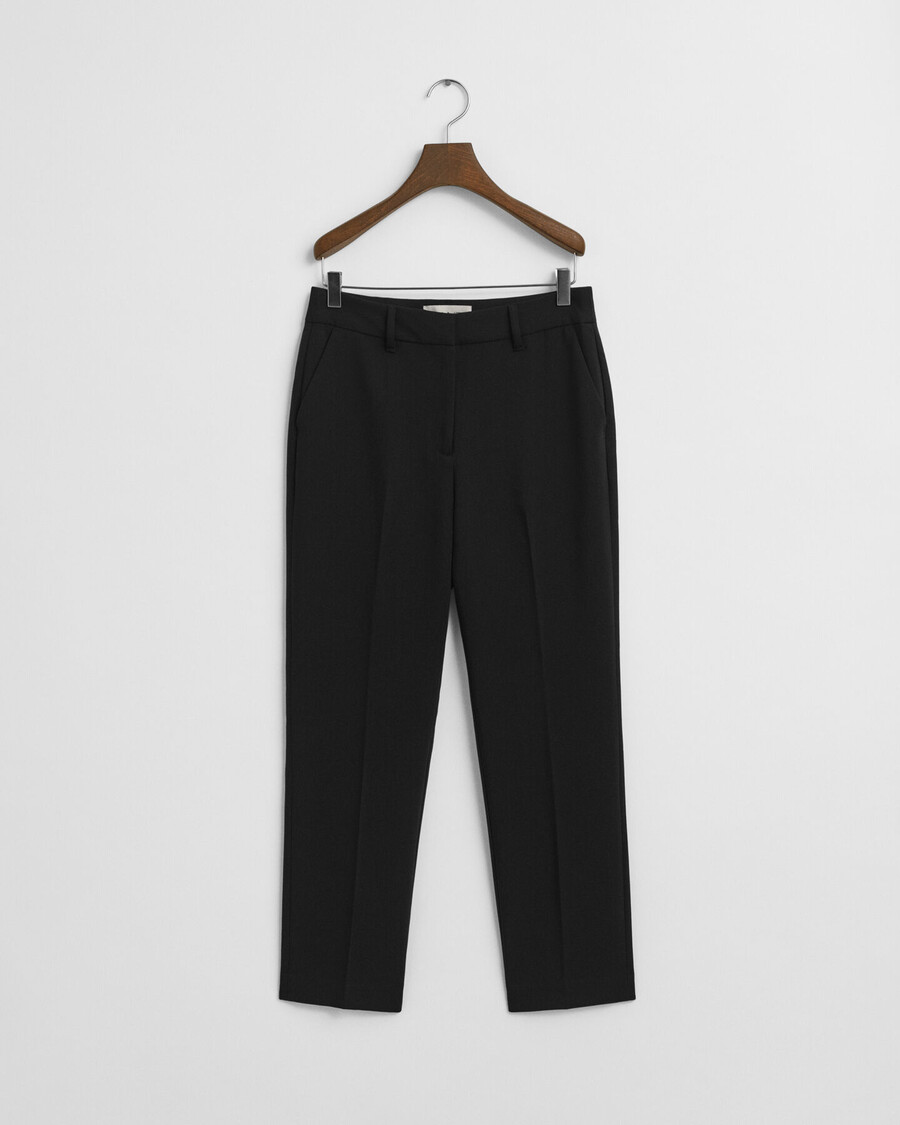 slim fit fluid broek - zwart
